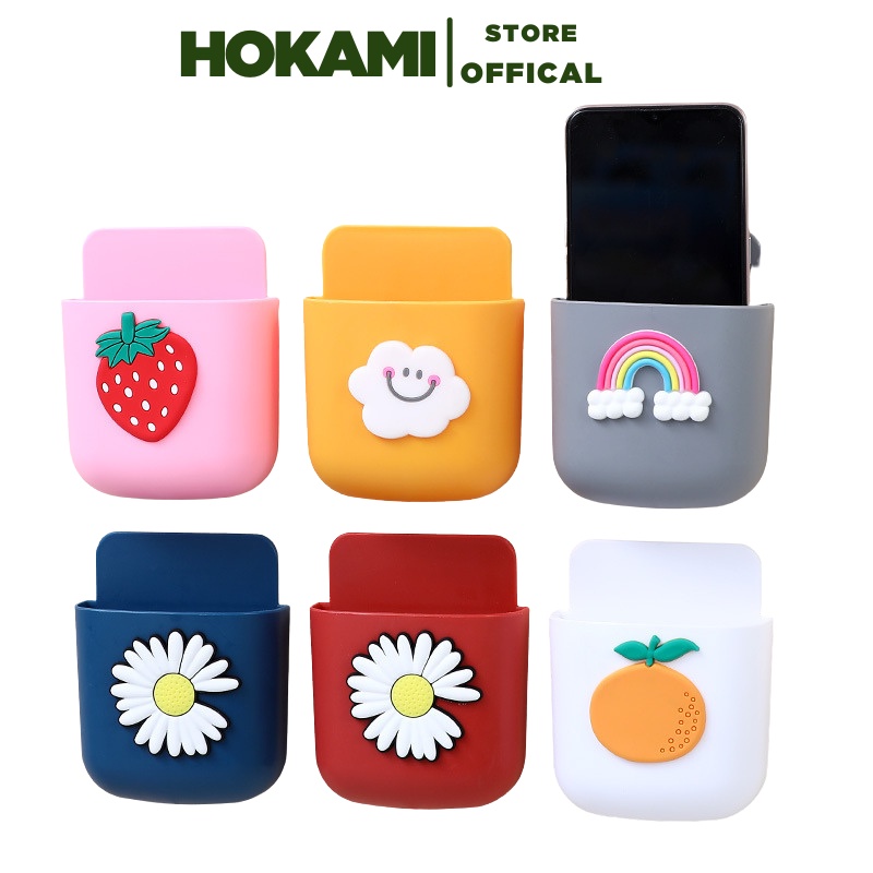 Kệ dán tường - giá đỡ sạc điện thoại , điều khuyển - ống cắm sặc đa năng - văn phòng phẩm - HOKAMI STORE