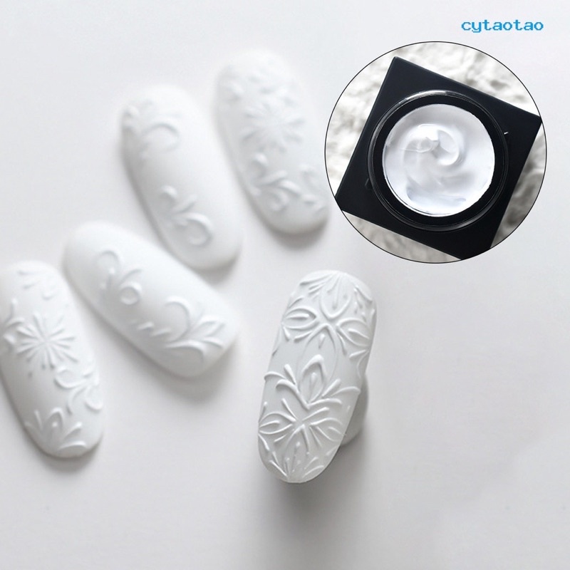 Gel vẽ nổi vẽ hoa văn móng tay ( lẻ màu trắng , đen )
