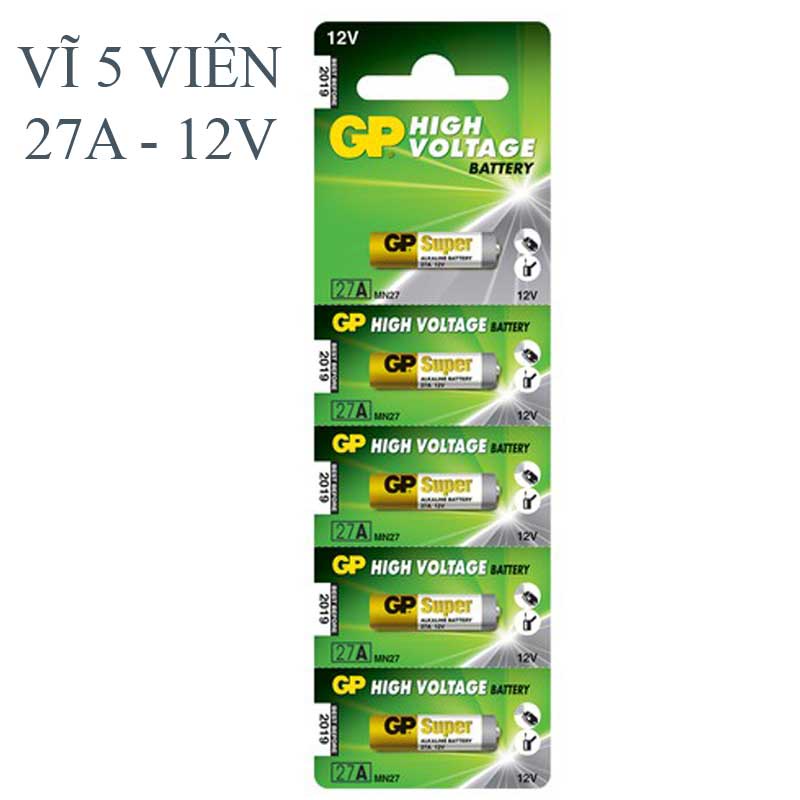 Vĩ 5 Viên Pin 12V 23A-27A GP SUPER Dung Lượng Cao