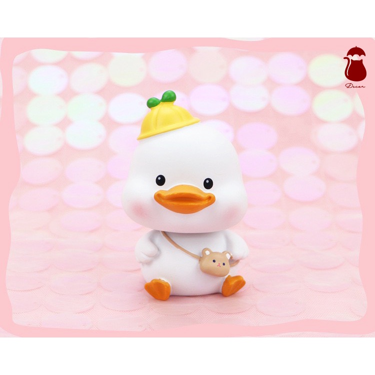 Set mô hình 4 vịt con Ô DECOR, tượng vịt con decor mini để bàn màu vàng full biểu cảm đáng yêu dễ thương cute