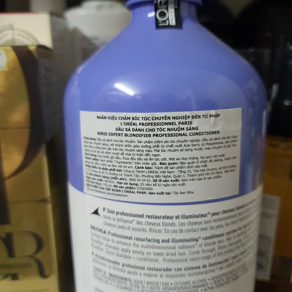 Dầu gội xả chăm sóc tóc tẩy nhuộm sáng mầu Loreal Professionnel Blondifier 300ml-500ml-1500ml