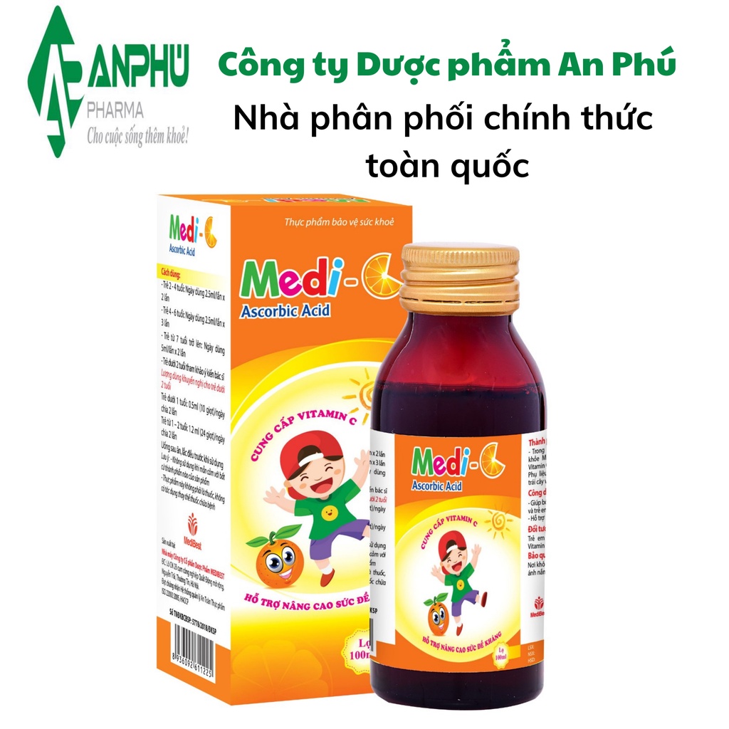 Siro bổ sung Vitamin C Tăng Đề Kháng Medi C (C/100ml)