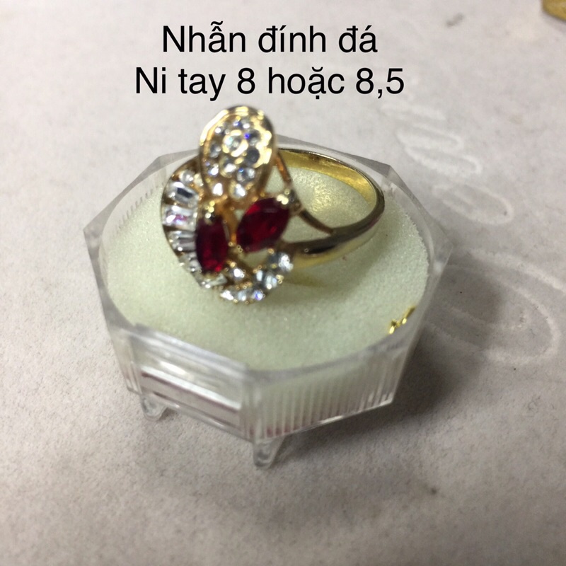 Trang sức si nhật.NHẪN ĐÍNH ĐÁ CHO NỮ ni tay 8 hoặc 8,5 ms khy