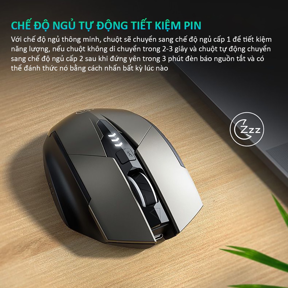 Chuột không dây bluetooth SIDOTECH M6PRO gaming tắt âm silent chống ồn công thái học laptop máy tính làm việc chơi game