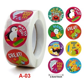 sticker cuộn đủ mẫu 500 sticker / cuộn