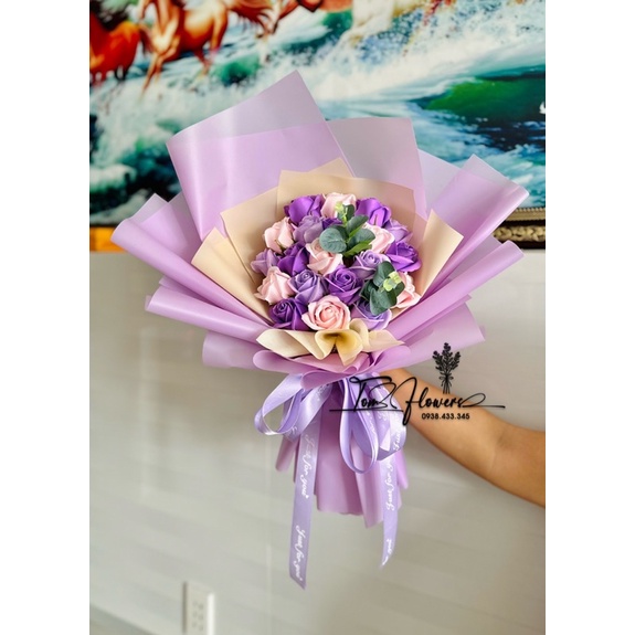 Bó hoa sáp 20 bông phối màu cực sang chảnh