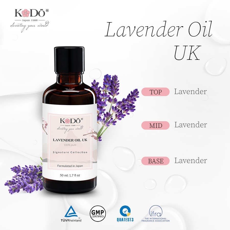 KODO - Lavender Oil UK - Tinh Dầu Nước Hoa Nguyên Chất - Signature - 10ml/50ml/110ml+ QUATEST3 tested