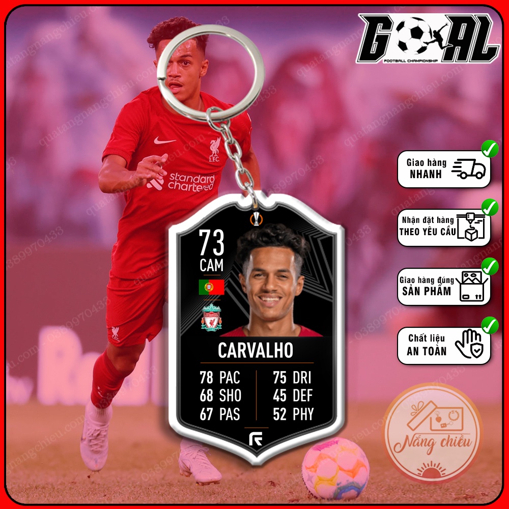 Móc khóa Fábio Carvalho - cầu thủ yêu thích CLB Liverpool- phụ kiện treo balo gaming [17401-17425]