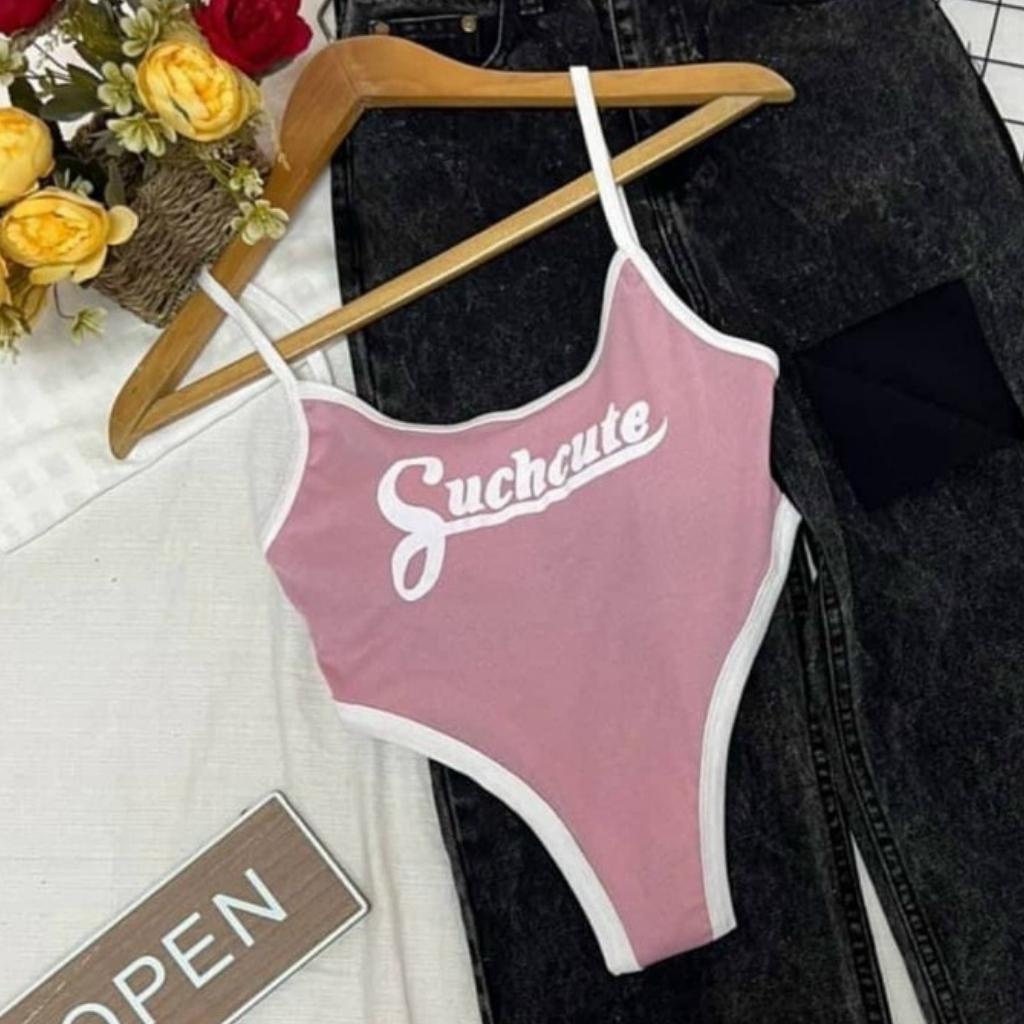 Áo bodysuit hai dây hoạ tiết chữ GenY, Áo liền thân khoét eo ôm body siêu tôn eo chất thun mềm mịn, co giãn tốt -BDS- | BigBuy360 - bigbuy360.vn