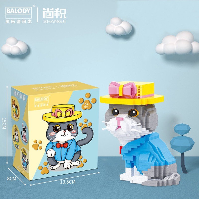 Mô hình lắp ráp lego gia đình mèo