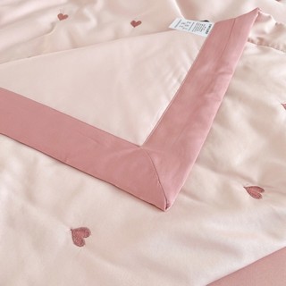 Set chăn ga 4 món lụa tim chăn trần hè màu pastel