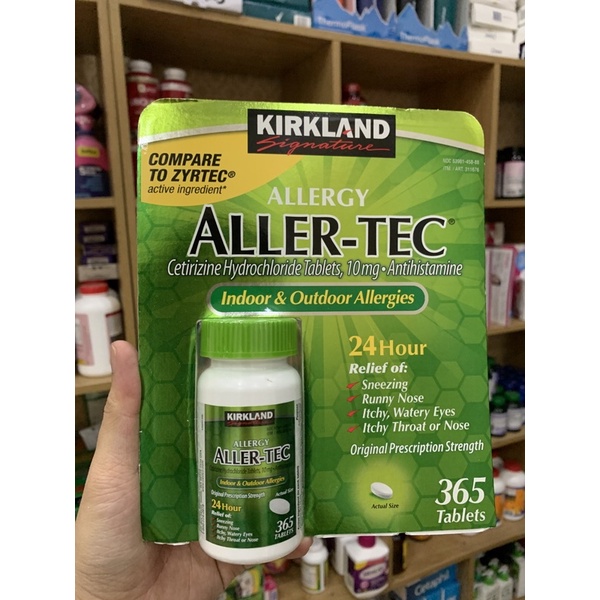 Viên Uống Chống Dị Ứng Kirkland Aller - Tec Indoor & Outdoor Allergies 24 Hour - 365 Viên