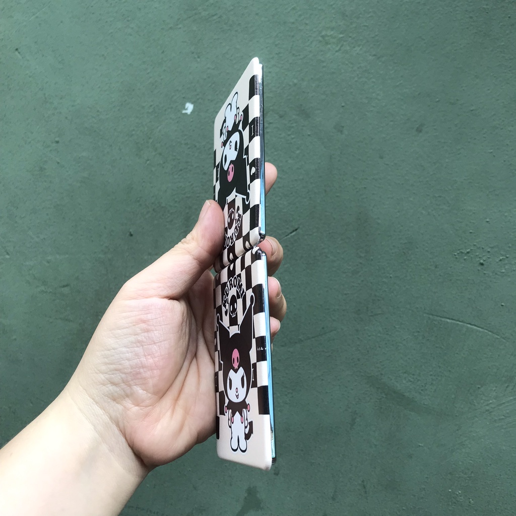Gương mini chữ nhật 2 mặt hoạ tiết Kuromi đáng yêu