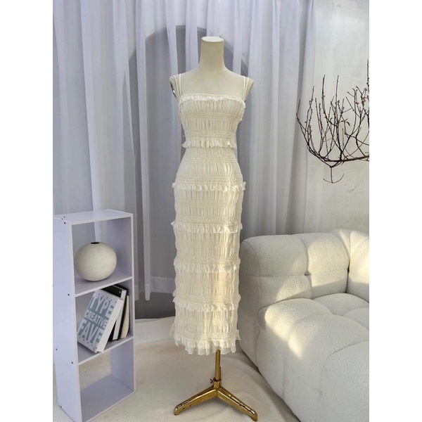 Đầm hai dây ôm bèo thun tơ Wabisabi N2102