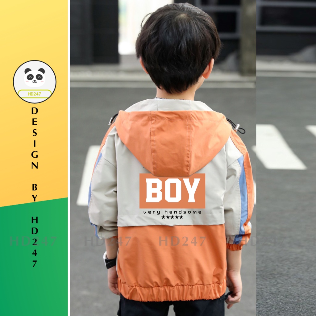 Áo khoác dù chống nắng chống gió cho bé trai size đại 13kg đến 38kg 0339