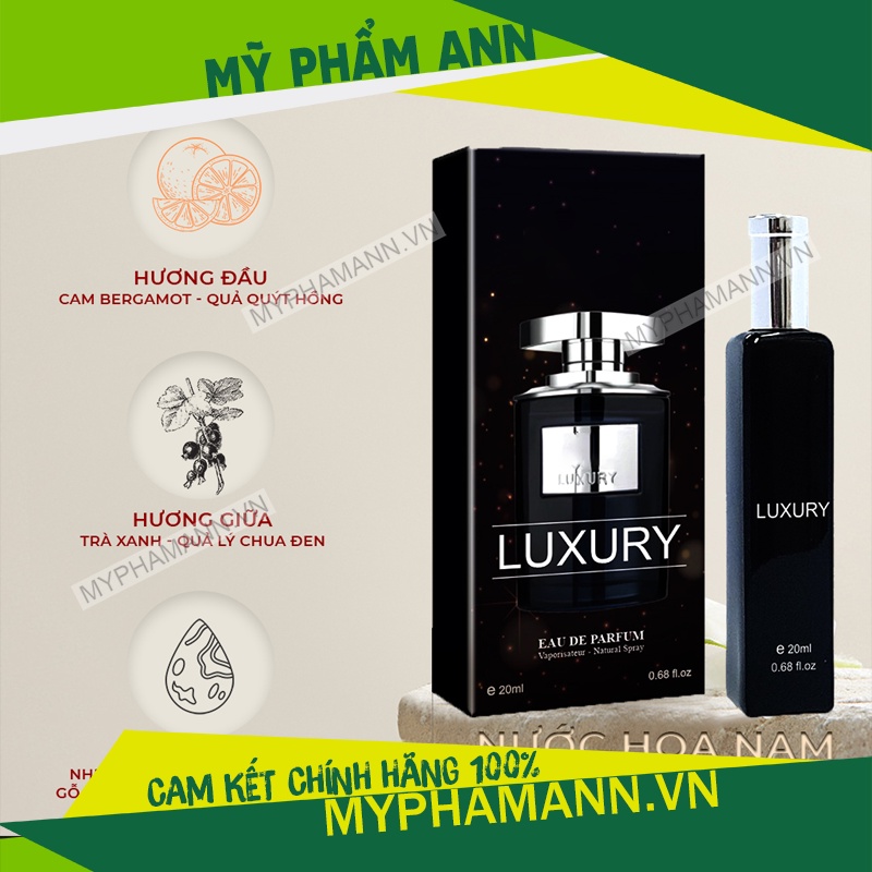 Nước Hoa Nam Luxury Chính Hãng 20ml - Mùi Hương Sang Trọng Đẳng Cấp