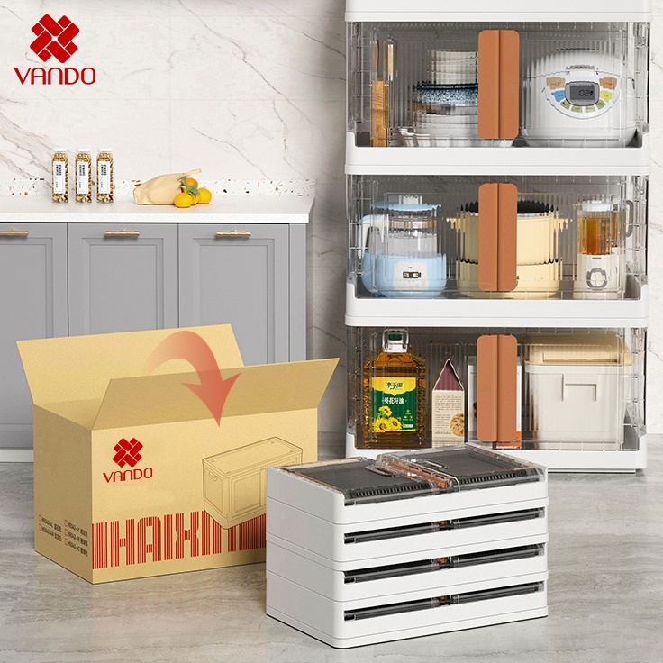 Tủ Nhựa Xếp Chồng Đa Năng VANDO Có Cánh Lật Chất Liệu Nhựa Cao Cấp An Toàn Khi Sử Dụng