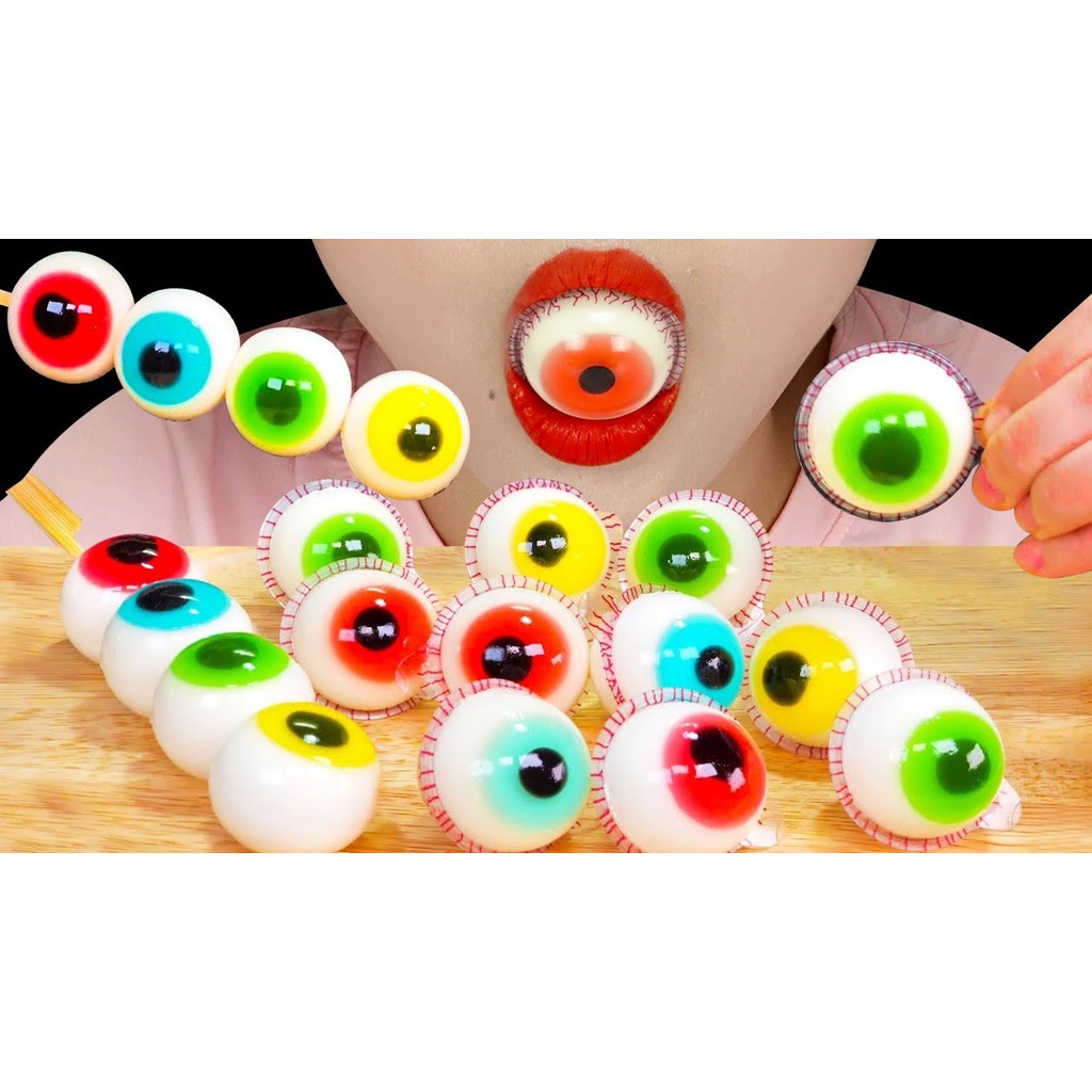 Kẹo Dẻo Con Mắt Trolli Viên lớn / Kẹo nhãn cầu / Kẹo dưa hấu / Kẹo dâu tây.