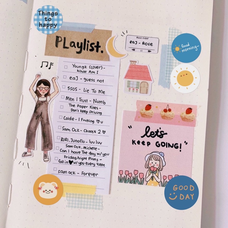 Cuộn 500 miếng dán hoạt hình ngộ nghĩnh, tem dán sticker thank you gói hàng, quà tặng