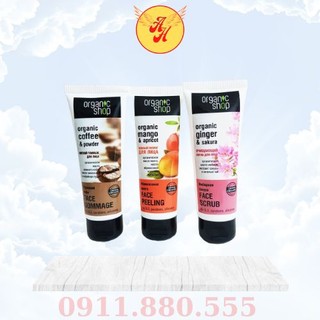 Tẩy tế bào chết Face Organic shop | tẩy da chết coffe cho mặt