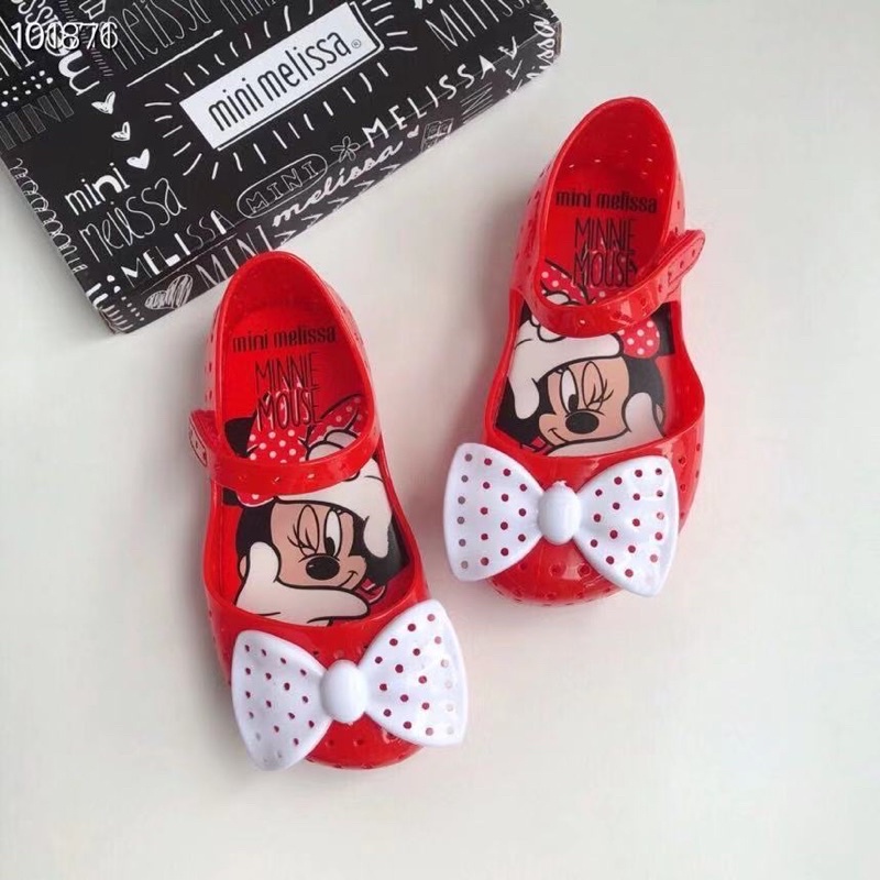 Giày Búp Bê Nhựa Đính Nơ Melissa Phong Cách Mới Cho Bé Gái