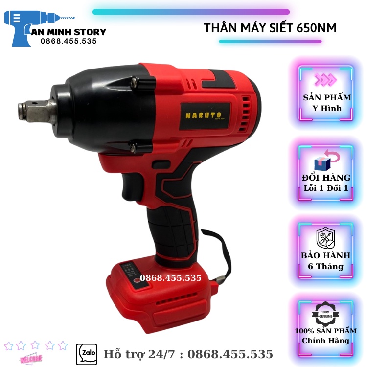 Thân máy siết Bulong LỰC SIẾT 650NM, motor từ