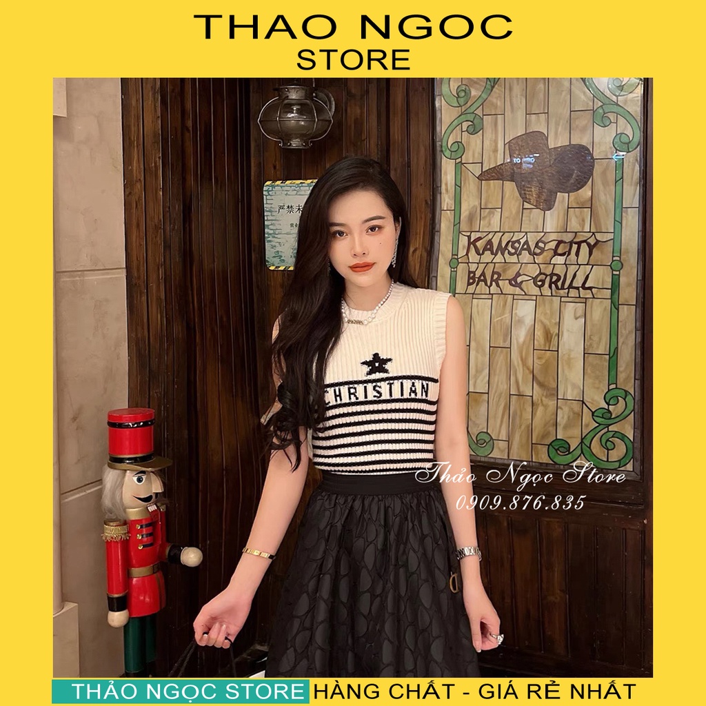 Áo len sọc chữ Dio sát nách hàng nhập QC! (hàng có sẵn, hình thật)
