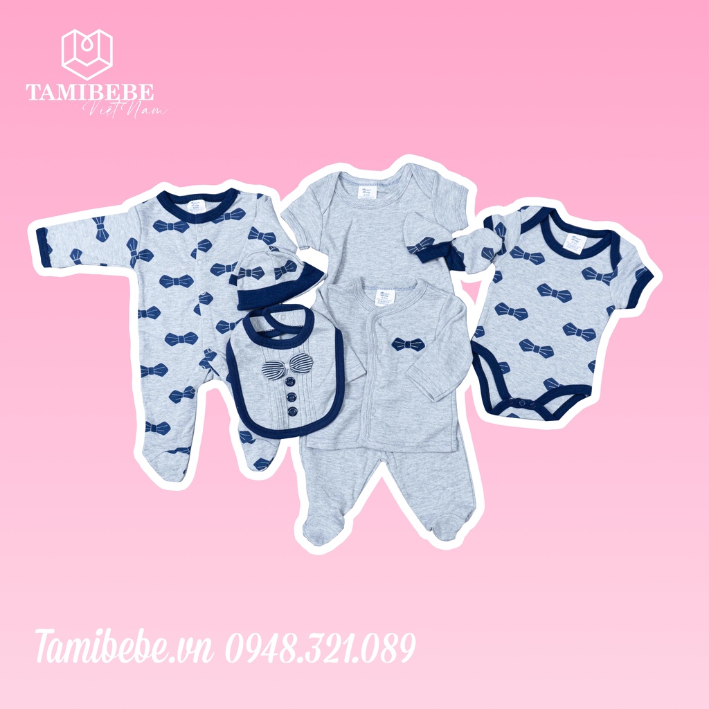 Set Quà Tặng Thôi Nôi Đầy Tháng Em Bé Tamibebe - Quần Áo Sơ Sinh - Gấu Trắng