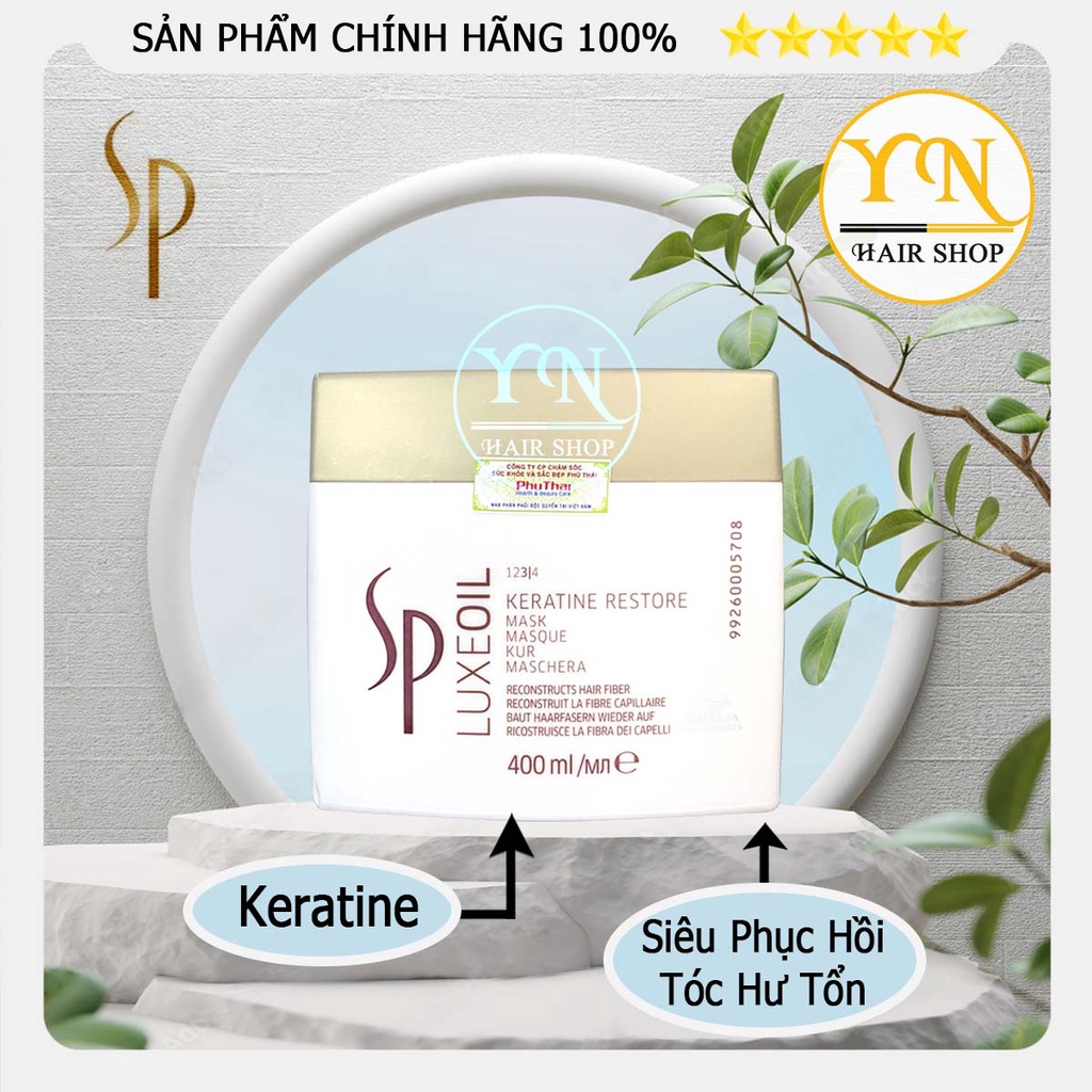 DẦU HẤP Ủ TÓC CAO CẤP SP LUXE OIL KERATIN RESTORE MASK PHỤC HỒI TÓC HƯ WELLA ĐỨC