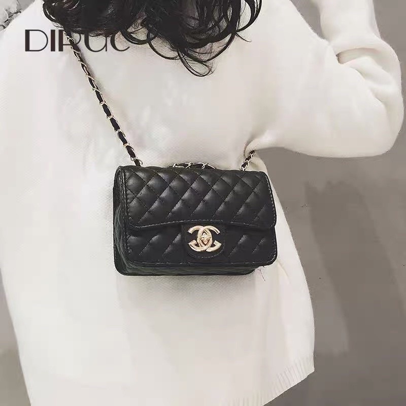 Túi đeo chéo nữ kẹp nách khoá x dây da luồn xích thời trang