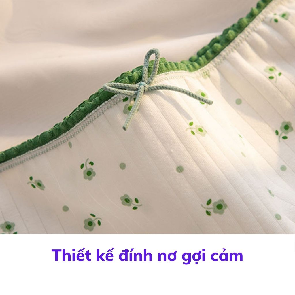 Quần lót nữ cotton ren viền dễ thương đính nơ kèm họa tiết quyến rũ và gợi cảm DEVARI L311