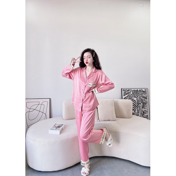 Đồ bộ quần dài tay dài lụa Nhật cao cấp - Aki House Pijama Big Size
