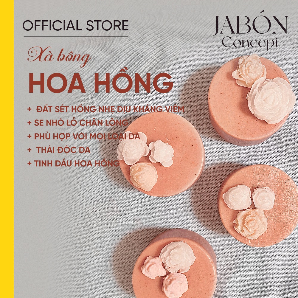 Xà Bông Handmade Pink Clay Đất Sét Hồng Hương Hoa Hồng  Xà Phòng Hữu Cơ Thiên Nhiên Làm Sạch Jabón Concept