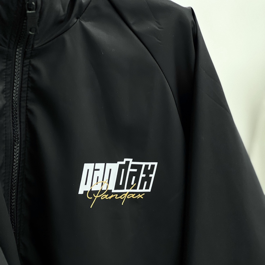 Áo khoác dù nam nữ pandax big logo , áo khoác gió local brand unisex , jacket form rộng size us cổ cao zip 2 lớp