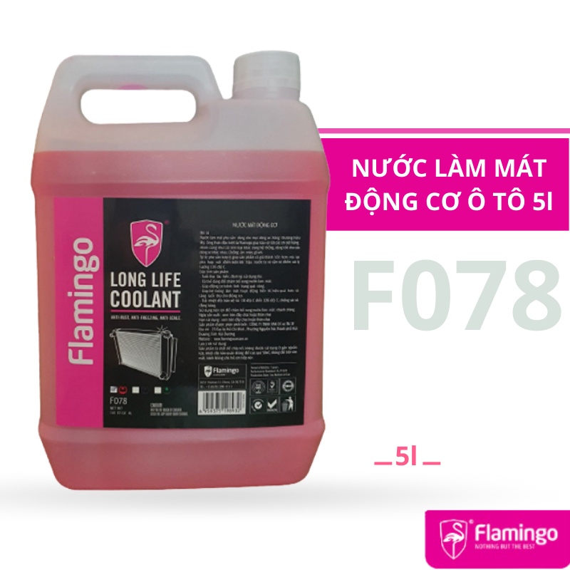 Nước làm mát động cơ ô tô màu đỏ Flamingo F078 5 lít