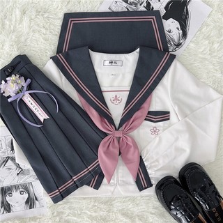 YAS0434-Set seifuku cơ bản thêu hoa anh đào