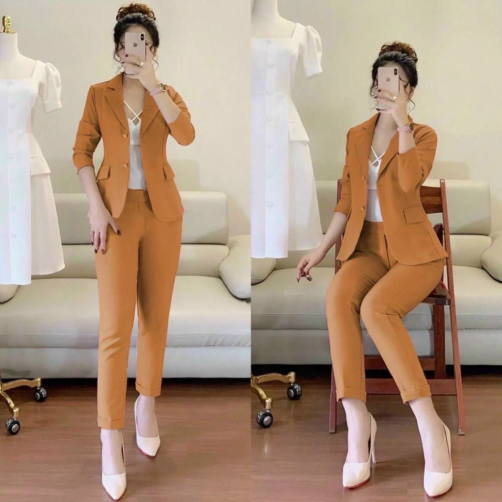 Đầm váy nữ REVA B42 Set Vest Mango 3 Món Thời trang xuân hè cực xinh sang chảnh phù hợp đi làm, đi học, đi chơi