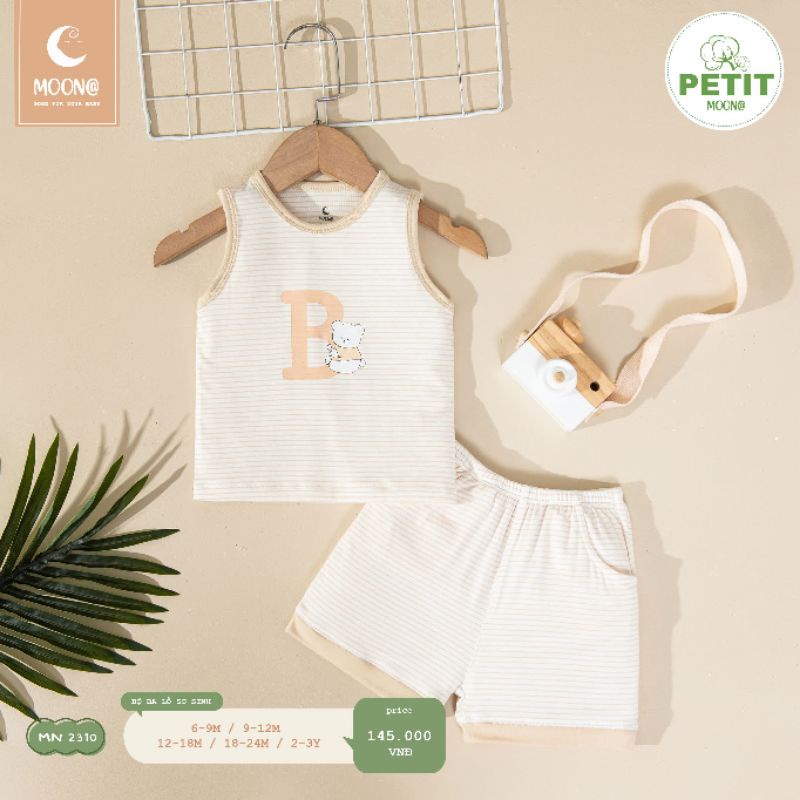 Bộ ba lỗ Moon petit bé trai, bé gái