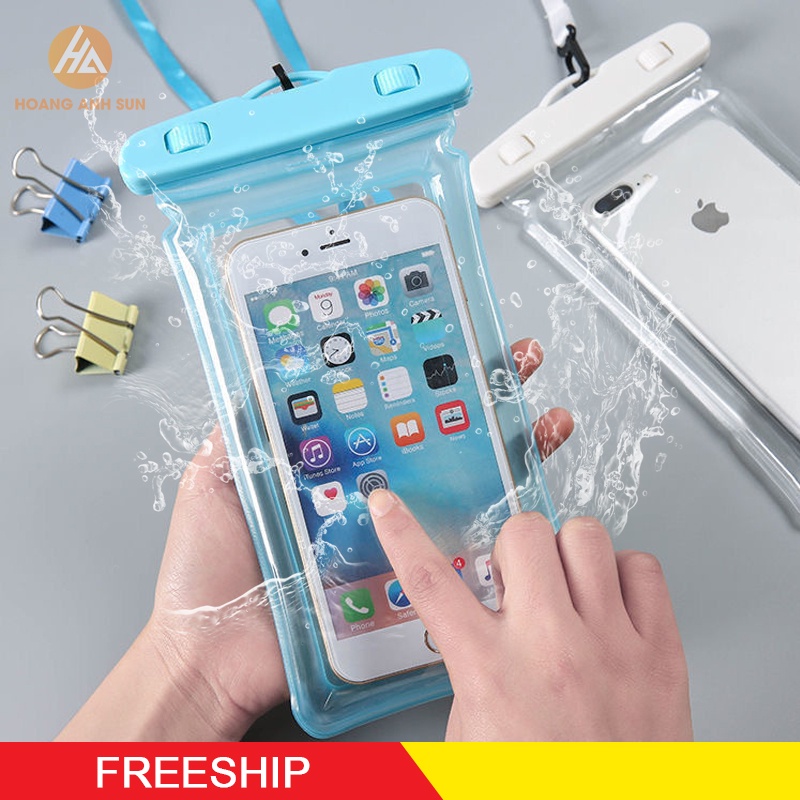 Túi đựng điện thoại đeo cổ đi mưa đi biển chống nước nhựa PVC cảm ứng mượt mà- Túi chống nước đựng điện thoại đeo cổ