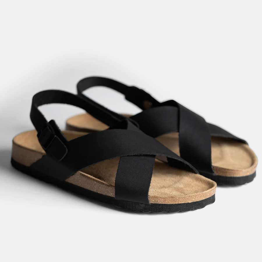 Dép Birken đế trấu sandal quai chéo Detaunisex  phong cách văn phòng - SATA23