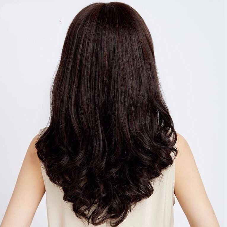 Tóc giả nữ xoăn dài trung niên, tặng lưới chụp