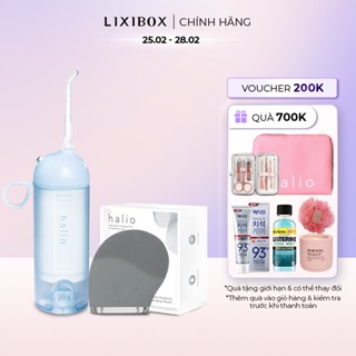 Combo Máy Tăm Nước Cầm Tay Halio UltraClean Blue Và Máy Rửa Mặt Halio Grey Smoke