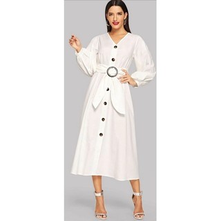 đầm trắng linen topshop