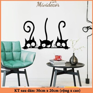 Decal Ba con mèo nghịch ngợm - OY607-23 - thaomivi