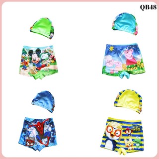 Quần bơi kèm mũ bơi bé trai size 9-30kg