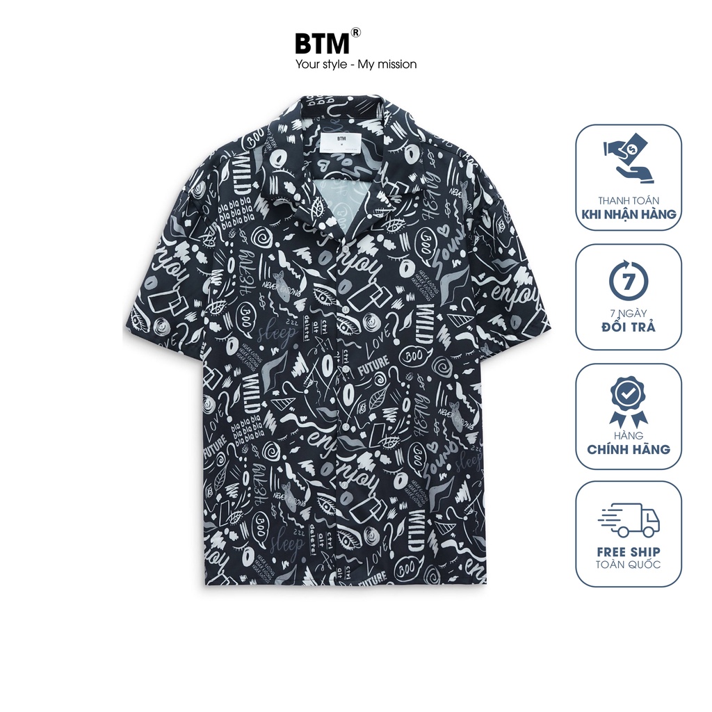 ÁO SƠ MI CỘC TAY PIJAMA họa tiết đường phố garffiti - 4.534.2 - BENTINO