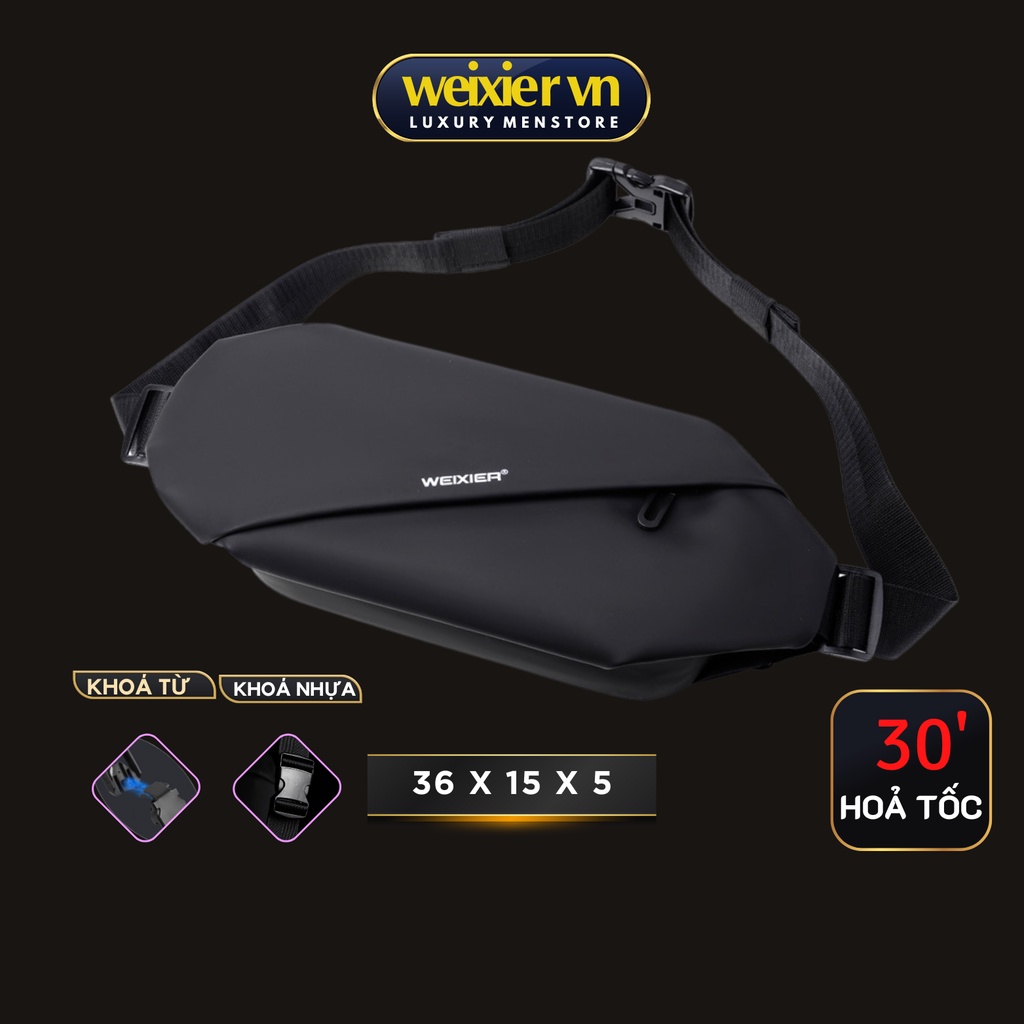 Túi Đeo Chéo Nam WEIXIER WX01 Chống Nước Thể Thao Kích Thước 36x15x5 Cặp Đeo Ngực, Hông Và Bao Tử Đa Năng WEIXIER VN
