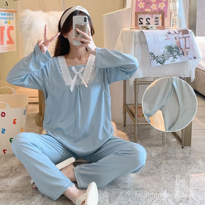 Trang Phục Cho Con Bú  Đồ Ngủ Cho Bà Bầu Sau Sinh Áo Khoác Cardigan Áo Cho Con Bú  Kích Thước Lớn Đồ Mặc Nhà Có Thể Mặc 