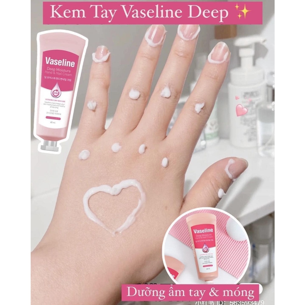 Kem dưỡng da tay và móng Vaseline Deep Moisture Hand & Nail Cream 60ml
