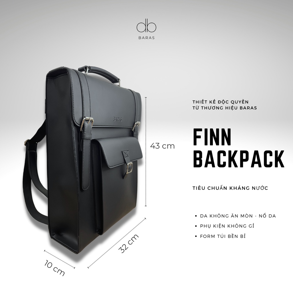 Balo da thời trang nam nữ Finn Backpack - BARAS VIETNAM - Balo da nam